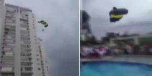 Paraşütle atlayan Noel Baba yere çakıldı