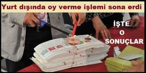 Yurt dışında oy verme işlemi sona erdi. İşte o sonuçlar.